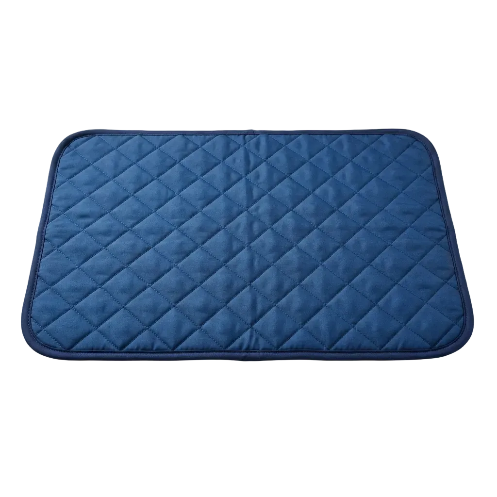 Tapis rafraîchissant bleu pour chien et chat, vue produit sur fond blanc